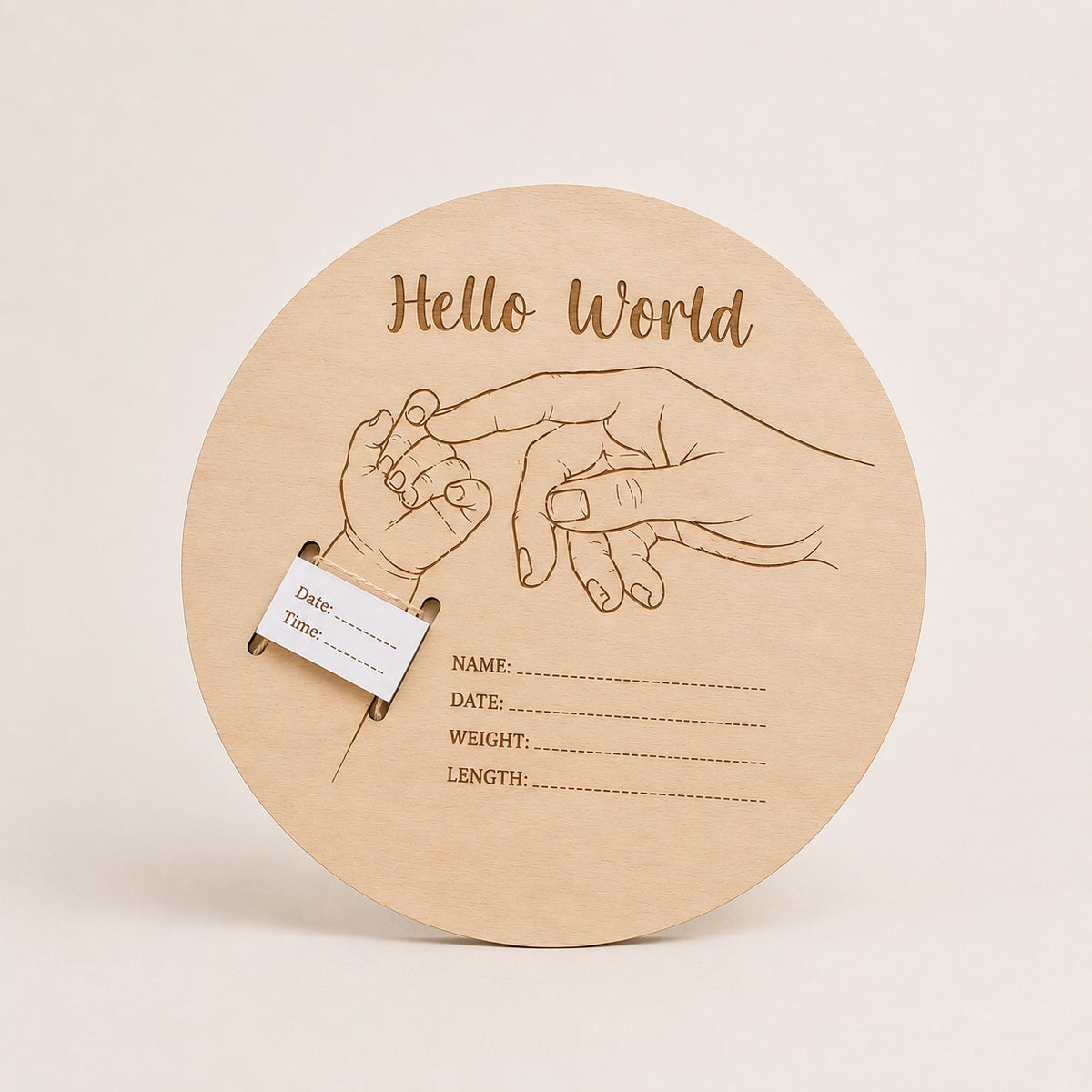 Hello World Birth Plaque